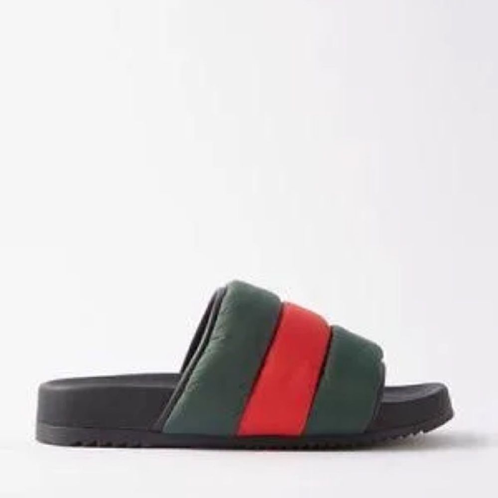 Gucci Padded Striped Nylon Slides Mens